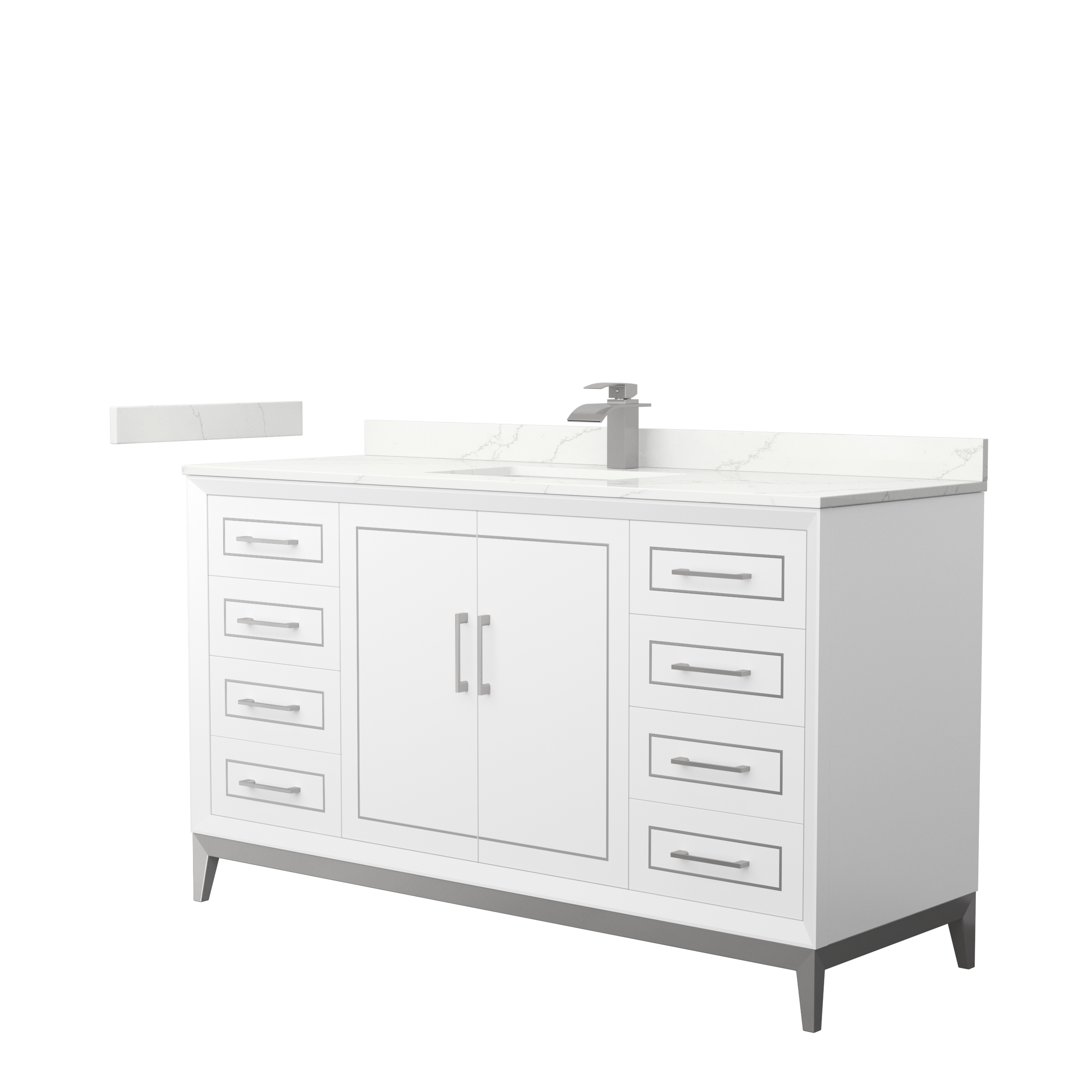 Marlena 60" Single Vanity with optional Quartz or Carrara Marble Counter - White WC-5151-60-SGL-VAN-WHT_