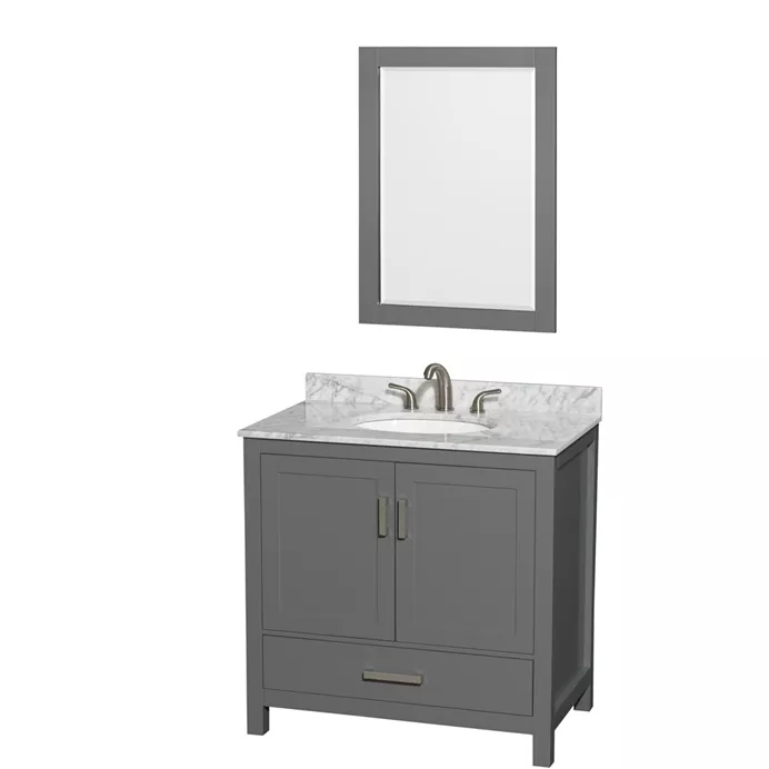 Sheffield 36" Single Bathroom Vanity by Wyndham Collection - Dark Gray WC-1414-36-SGL-VAN-DKG
