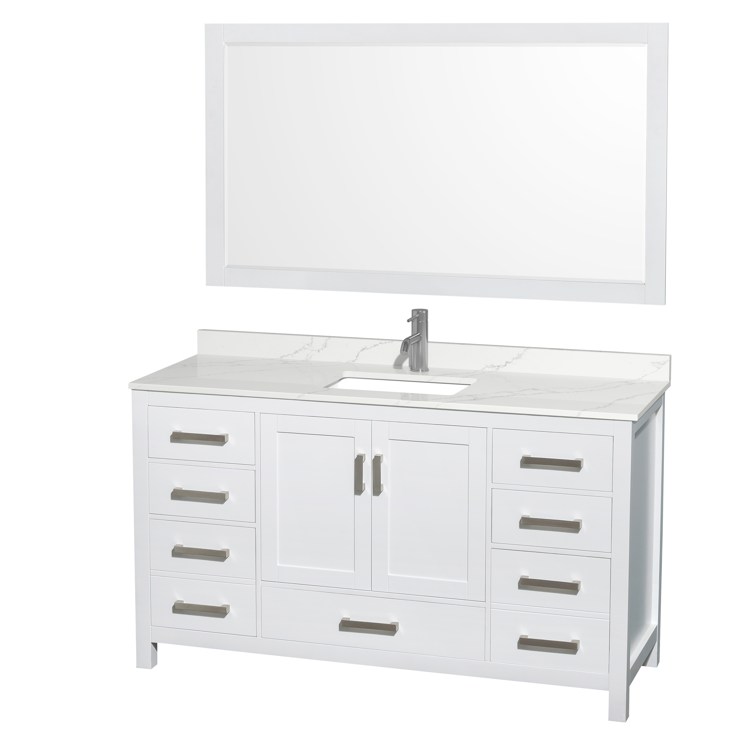 sheffield 60" single bathroom vanity by wyndham collection - white