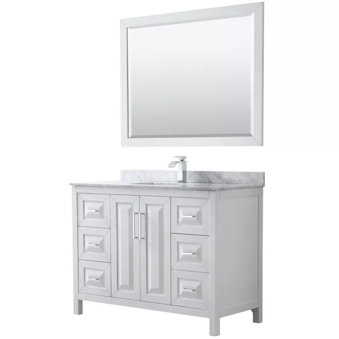 Daria 48" Single Bathroom Vanity by Wyndham Collection - White WC-2525-48-SGL-VAN-WHT